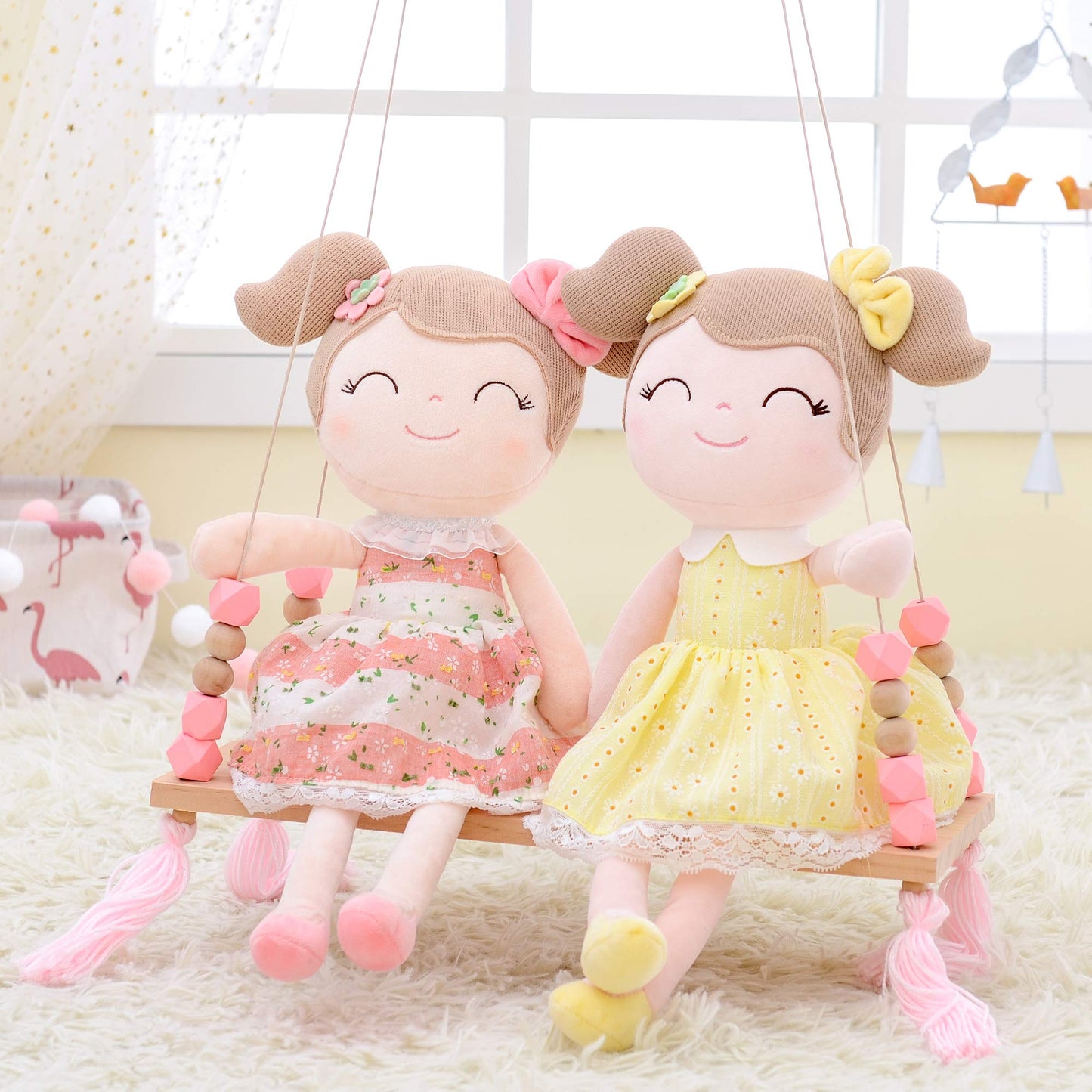 Gloveleya Baby Doll Baby Girl Gifts Plush Snuggle Dolls Soft Toys Yellow 16'