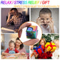Qlkunla Fidget Cube Spinner Anti-Anxiety Focusing Fidget Toys Edc Fidgets Spinner 4-In-1 Toy Metallic Focus Toy Cube Finger Top Desktop Adhd Stress Relieve Toys For Kids And Adults (Rainblow)