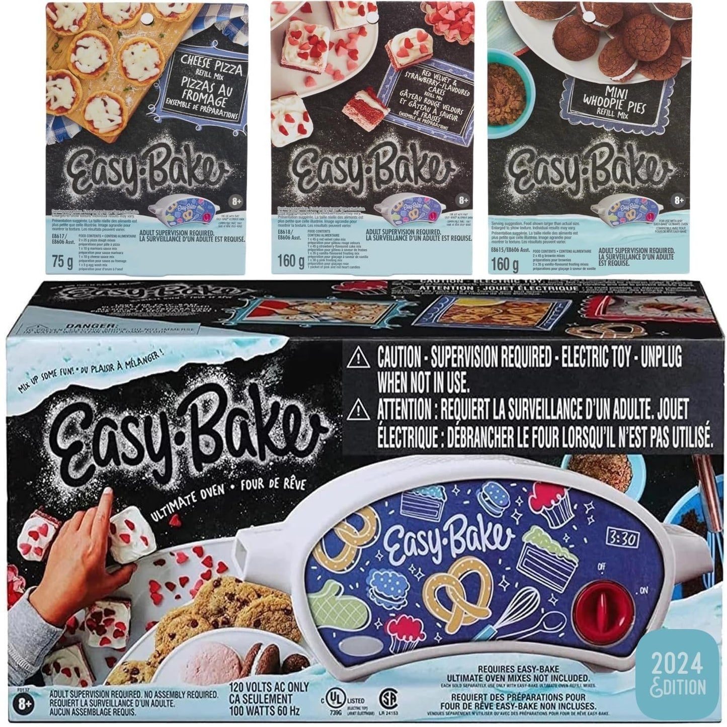 Easy Bake Oven Baking Bundle - Oven + Red Velvet Cakes, Pizzas, Whoopie Pie Mixes + Rainbow Sprinkles + Mini Whisk