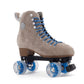 BTFL Pro Roller Skates Women, Kids & Men - Grey/Brown/Taupe, Suede Boot- Indoor, Outside, Rink, & Rhythmic Roller Skating. Stylish Colors Available (Tony Pro, US Women´s: 09 / US Men´s: 7.5) -Like New