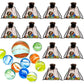 Pack Of 12 Marble Game Sets, Bag Of Marbles Glass Marble Pack Fun Shooter Marbles With Black Drawstring Storage Bag For Indoor A