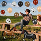 Hungdao 52 Pcs Western Party Horse Balloons Cowboy Decoration Kit Rodeo Farm Bandana Cowgirl Foil Latex Balloons Bulk For Baby Shower Birthday Arch Decor(Dark Series)