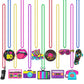 Tigeen 48 Pcs 80s Beaded Necklaces Metallic Neon Beads Retro Glow Party Disco Necklaces Bulk Colorful Rock Music Necklace for Wo
