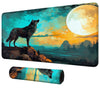 DIGTIALL Card Mat for MTG & TCG Playmat Mouse Pad 24 x 14 Game Mat for MTG RPG CCG Trading Card Game Playmats Table Mat Perfect for Card Games Video Games Computer Office Wolf Moom