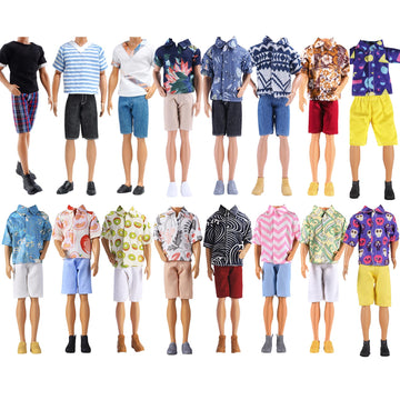 E-Ting 10-Item Fashion Pack = 5 Sets Casual Clothing Outfit +5 Pairs Shoes For Doll Random Style (Daily Suit + Green Bomber Jacket + Swimwear)