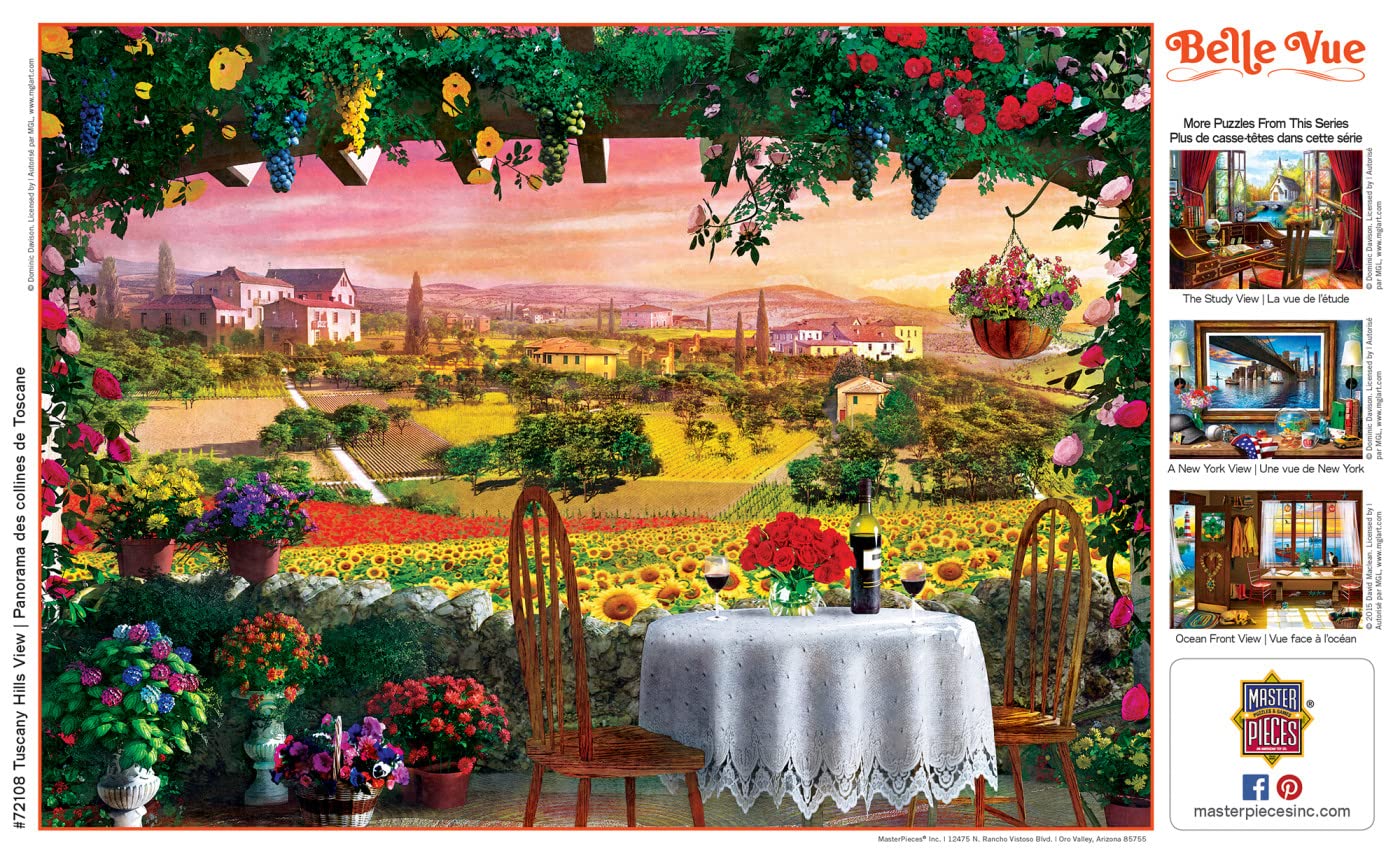 Masterpieces 1000 Piece Jigsaw Puzzle For Adults, Family, Or Youth - Tuscany Hills Views - 19.25''X26.75''