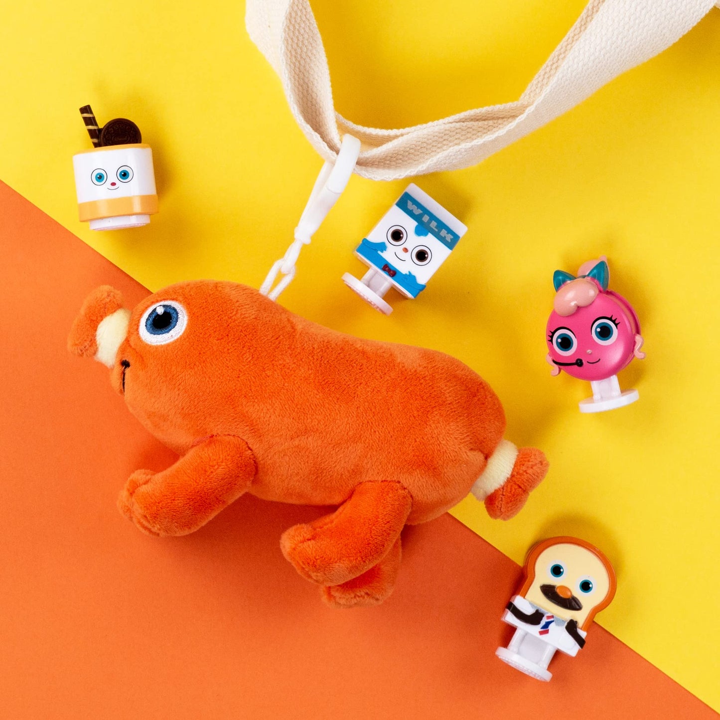 TOYTRON Sausage Plush Doll Keychain  Cute Stuffed Animals  Food Plushies  Bread Barbershop  Cute Gifts for Kids  Bogg Bag Accessories  Backpack Charms  Kawaii Keychain  Loveys for Babies  6''