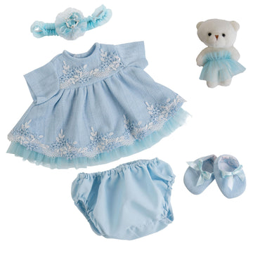 Ekokiz Reborn Baby Dolls Clothes Girl Blue Baby Clothes Doll Clothes 17-22 Inches Doll Clothes And Accessories For Reborn Baby D