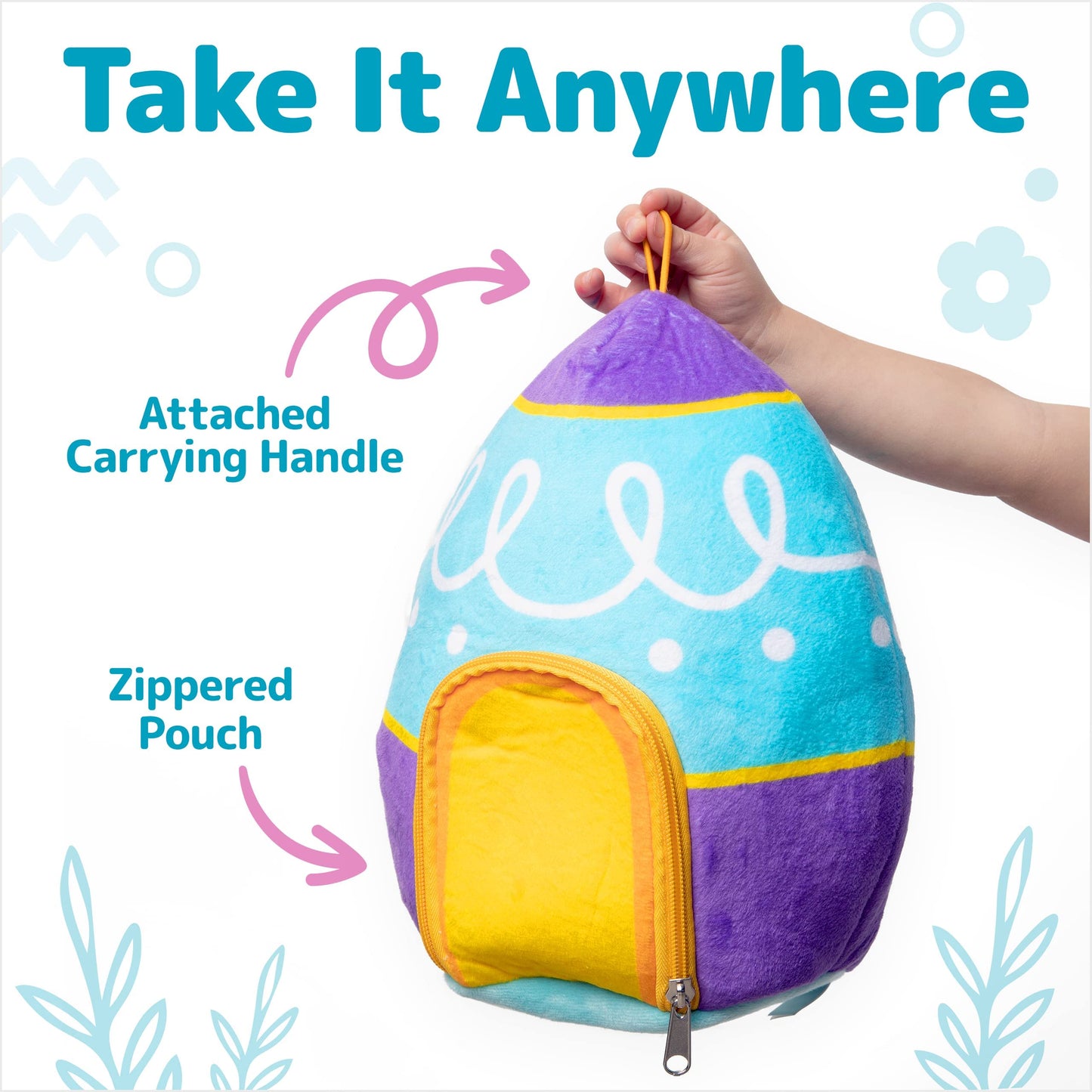 Prextex Easter Egg Stuffed Animals Plushie With Toy Accessories - Zip Up Small Toys With Storage | Kids Stuffed Animal Dolls, Baby Gift Bag, Party Favor, Birthday Gift Set | Baby Boy & Girl Age 3-5+