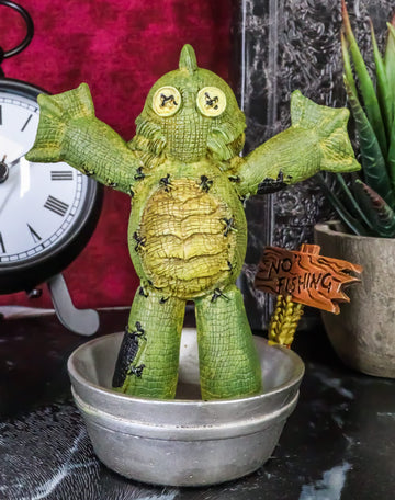 Ebros Day Of The Dead Pinheadz Monster With Voodoo Stitches Figurine Halloween Collectible Toy Statue Fantasy Mythical Beings Undead Apocalypse Horror Icon (Gill Man The Creature)
