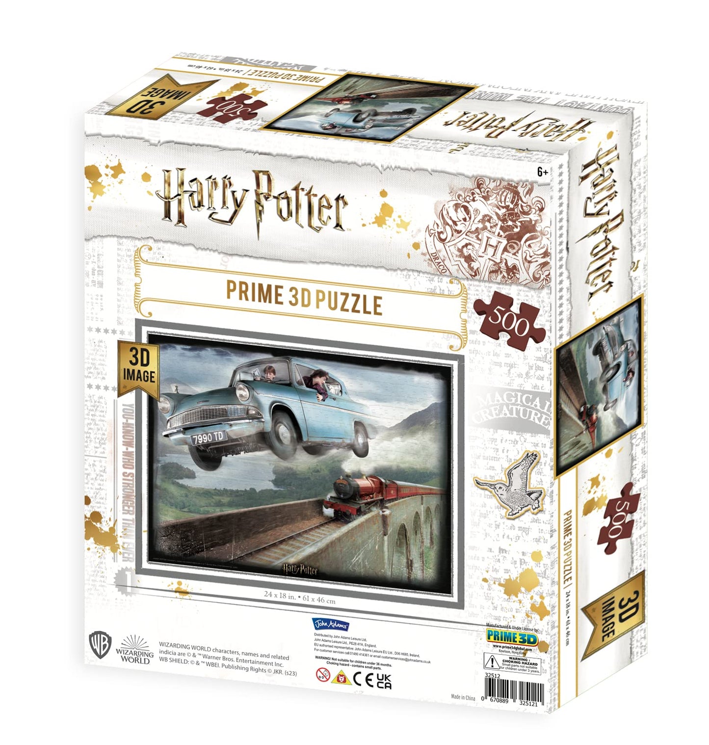 Harry Potter Hp32512 Rd-Rs263002 Ron 3D Effect 500 Piece Ford Anglia Puzzle, Colour, 61Cm X 46Cm