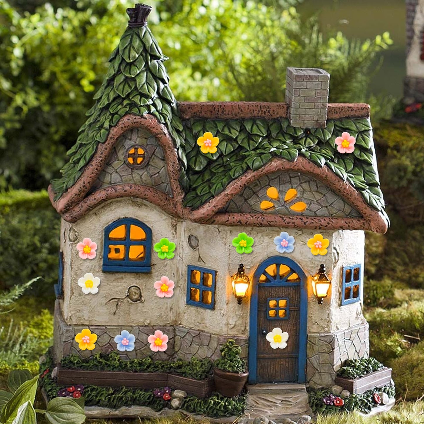 100 Pieces Mini Flowers For Crafts Dollhouse Miniatures Resin Tiny Things Micro Flowers For Dollhouse Fairy Garden Micro Landsca