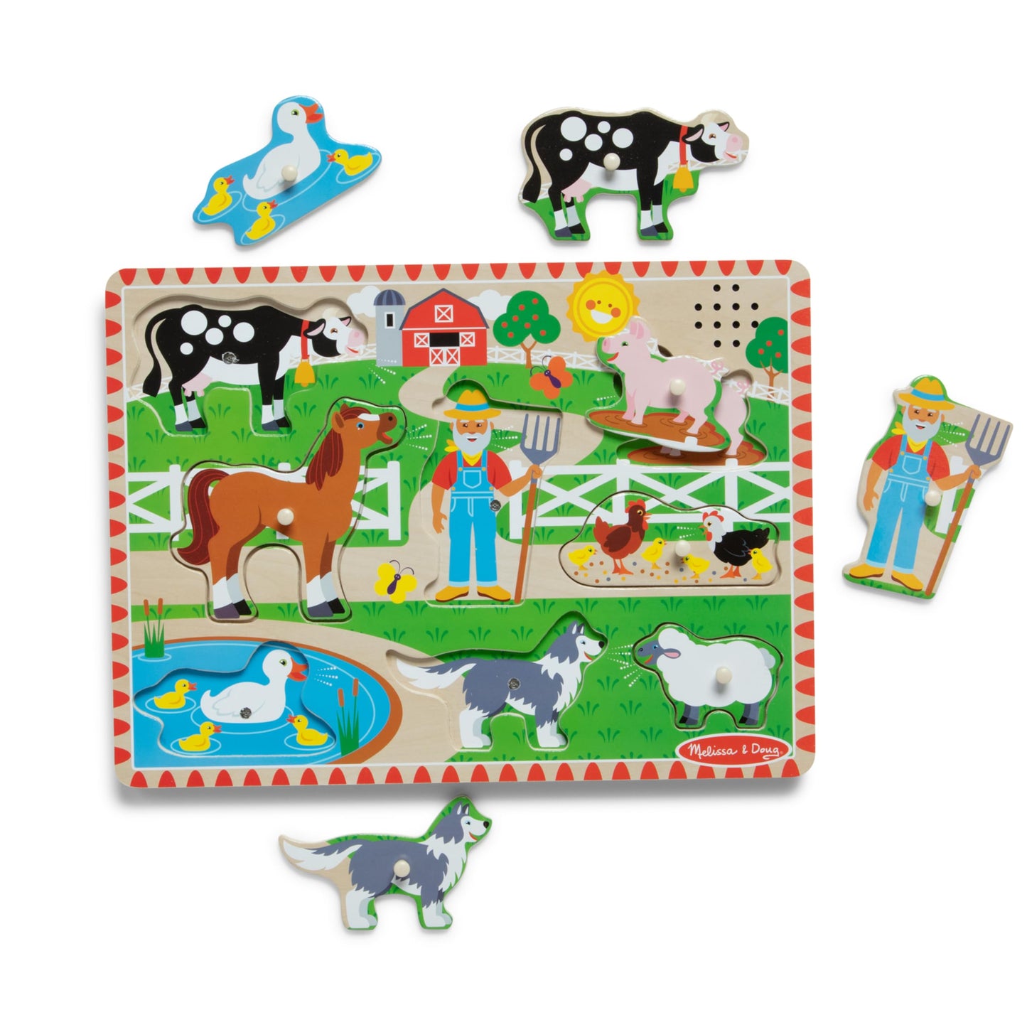 Melissa & Doug Old Macdonald'S Farm Sound Puzzle With Light-Activated Sound Effects Farm Animal Toys, Puzzles For Toddlers And K