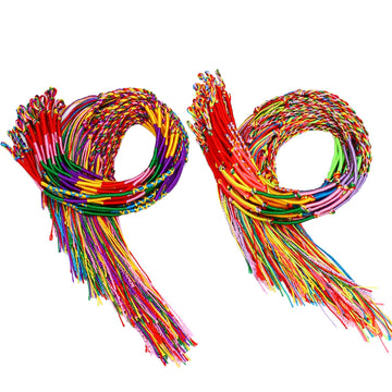 Resinta 100 Pieces Handmade Braided Bracelets Assorted Colors Friendship Cords Thread Bracelets Party Supply Favors for Wrist An