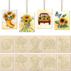 Curious Button Pack Of 10 Sunflowers Wooden Craft Painting Set | Unfinished Wood Slices For Kids & Adults | Diy Paintable Sunflo
