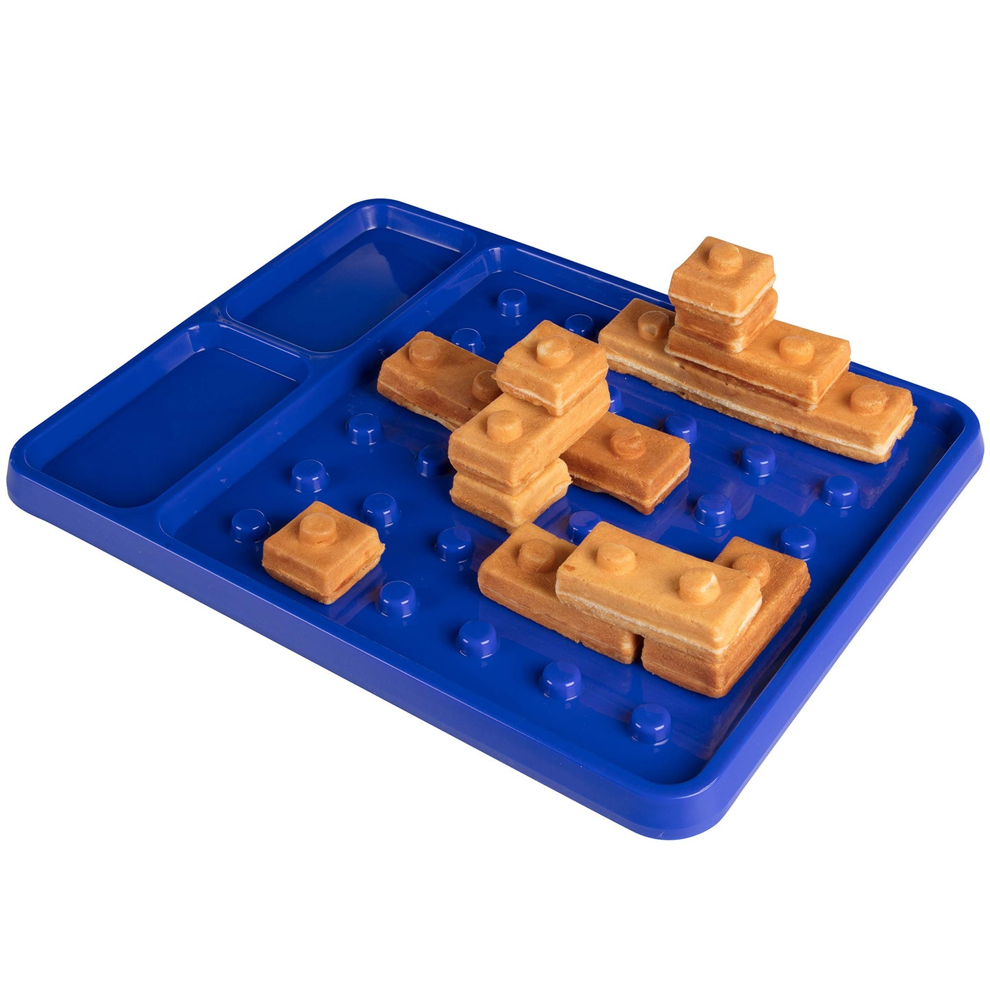 Cucinapro Brick Building Construction Eating Plate (2 Pack) - Stack & Build Your Brick-Shaped Waffles On Fun Novelty Plate - Fun Gift For Kids & Adults, Waffle Maker Not Included