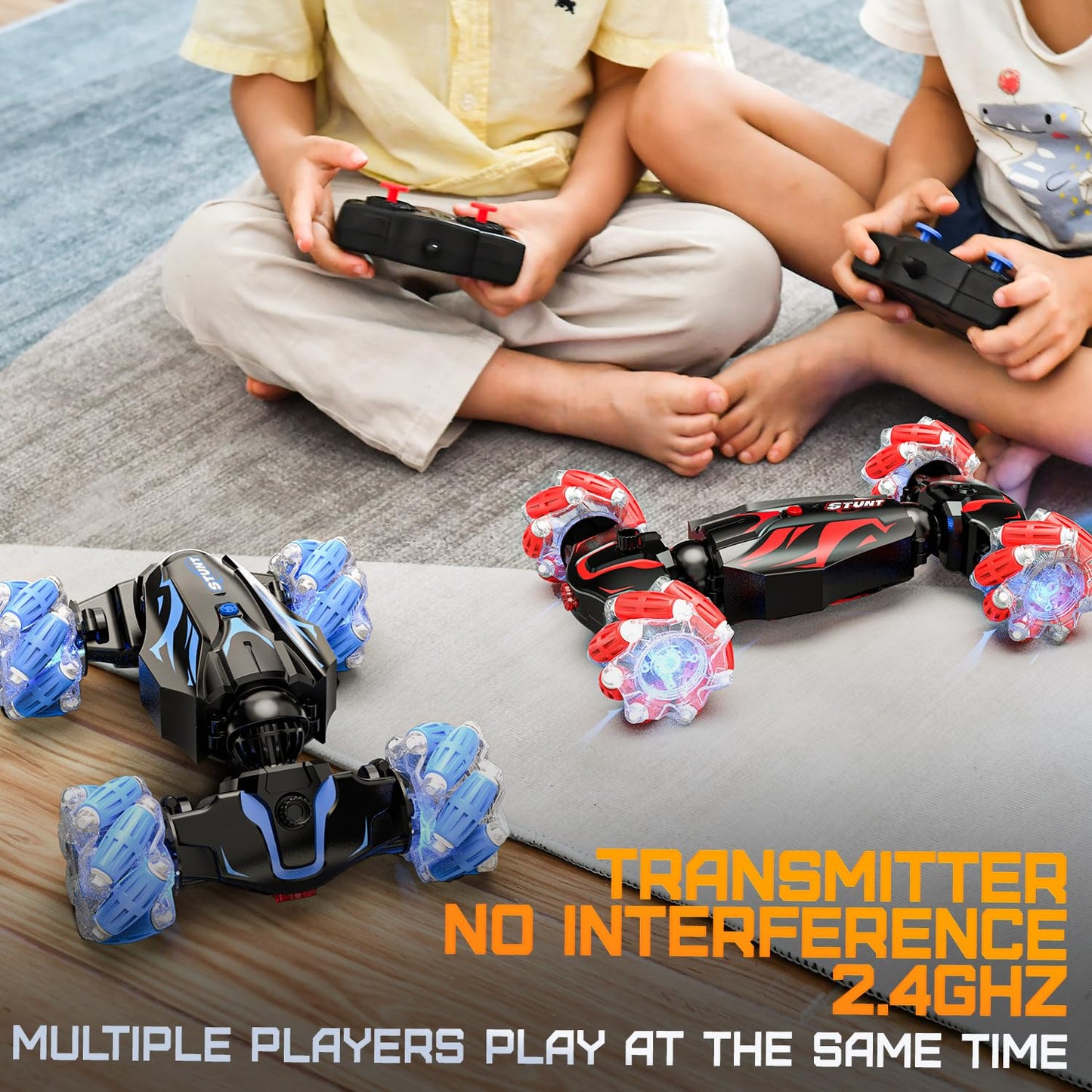 BEZGAR Remote Control Car - Gesture RC Car with Lighting, Sound & Smoke Effects, 2.4Ghz Hand Controlled RC Stunt Car for Kids, I