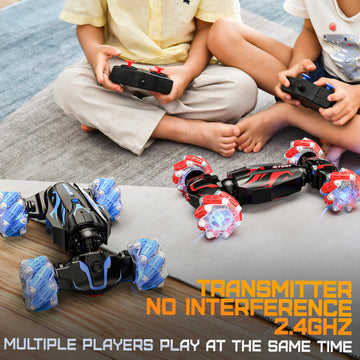 BEZGAR Remote Control Car - Gesture RC Car with Lighting, Sound & Smoke Effects, 2.4Ghz Hand Controlled RC Stunt Car for Kids, I