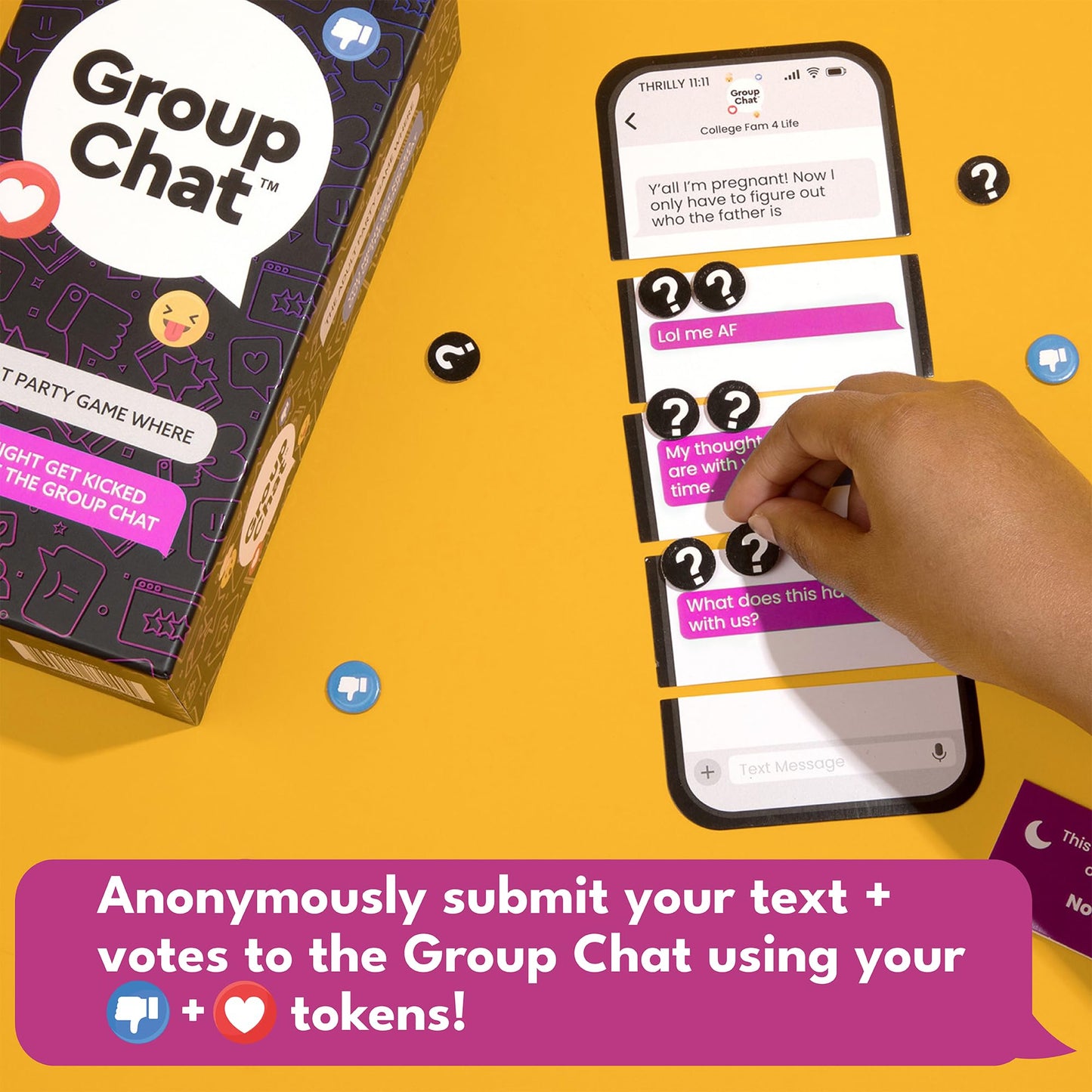 Group Chat Hilarious Text Message Party Game, 400 Cards & Voting Tokens, Multi Color, Fun for Adults Ages 17+