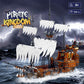 Hallisun Toy Building Block Set  Pirate Ship Regular Size Brick Model Kit  Creative Ship Building Construction  Christmas Birthday Gift for mature-themed Teens Children Kids Boys Girls 8+ 1182pcs