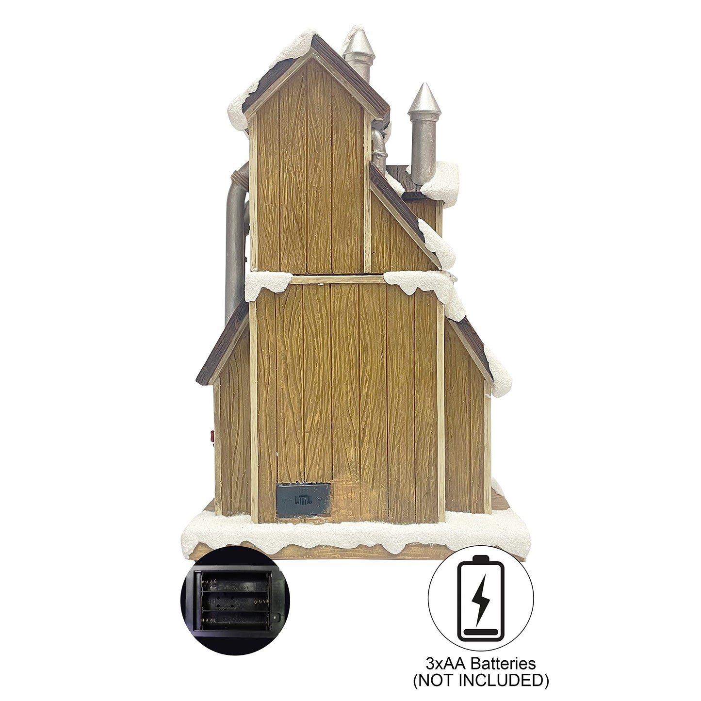 Moments In Time Christmas Village Building, Santa'S Workshop With Christmas Music, Led Lights, And Animation - Power Adapter (In