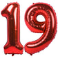 40 In Red Number Balloons Helium Foil Mylar Balloon Birthday Party Banquet Decoration Digital 19