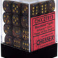Chessex Scarab 12mm d6 Blue Blood w/Gold Dice Block 36 Dice - 27819