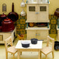 Tiesome Dollhouse Kitchen Cookware Set, 4Pc Miniature Metal Pots & Pans Decoration Accessories