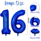 Number 16 Balloon 40 Inch, Laser Blue Big Number Balloon, Giant Mylar 16Th Balloons Number, Helium Birthday Balloons For Teenage