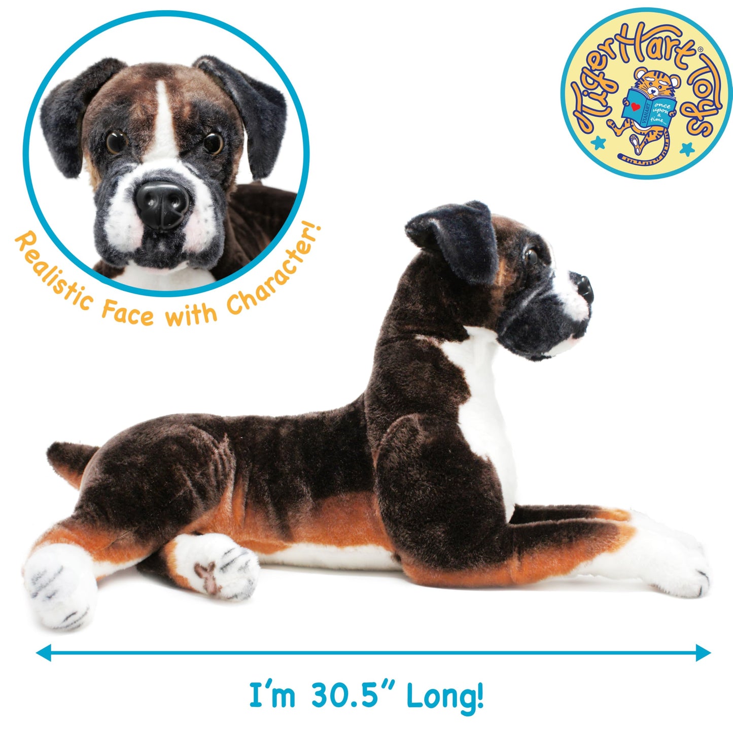 Tigerhart Bob The Boxer - Over 2 1/2 Foot Long Big Stuffed Animal Plush Dog