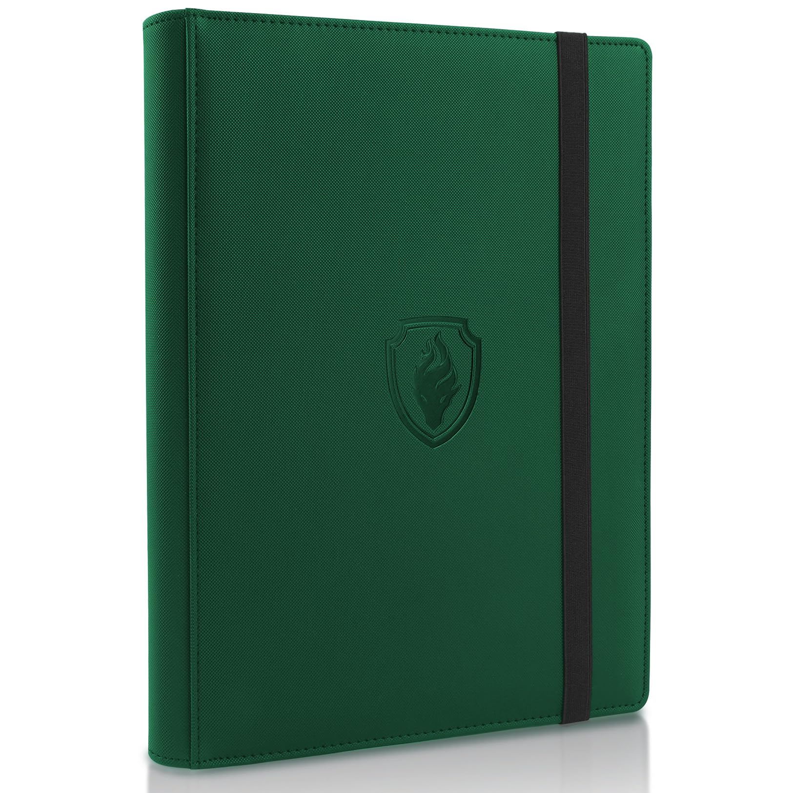 Trading Card Binder 9 Pocket  Fabmaker PU Cover Card Collection Binder for 360 Cards  enhanced Card Book  Sturdy Card Holder Folders  Card Album for YuGiOh  MTG  TCG  Game & Sports Cards  Dark Green