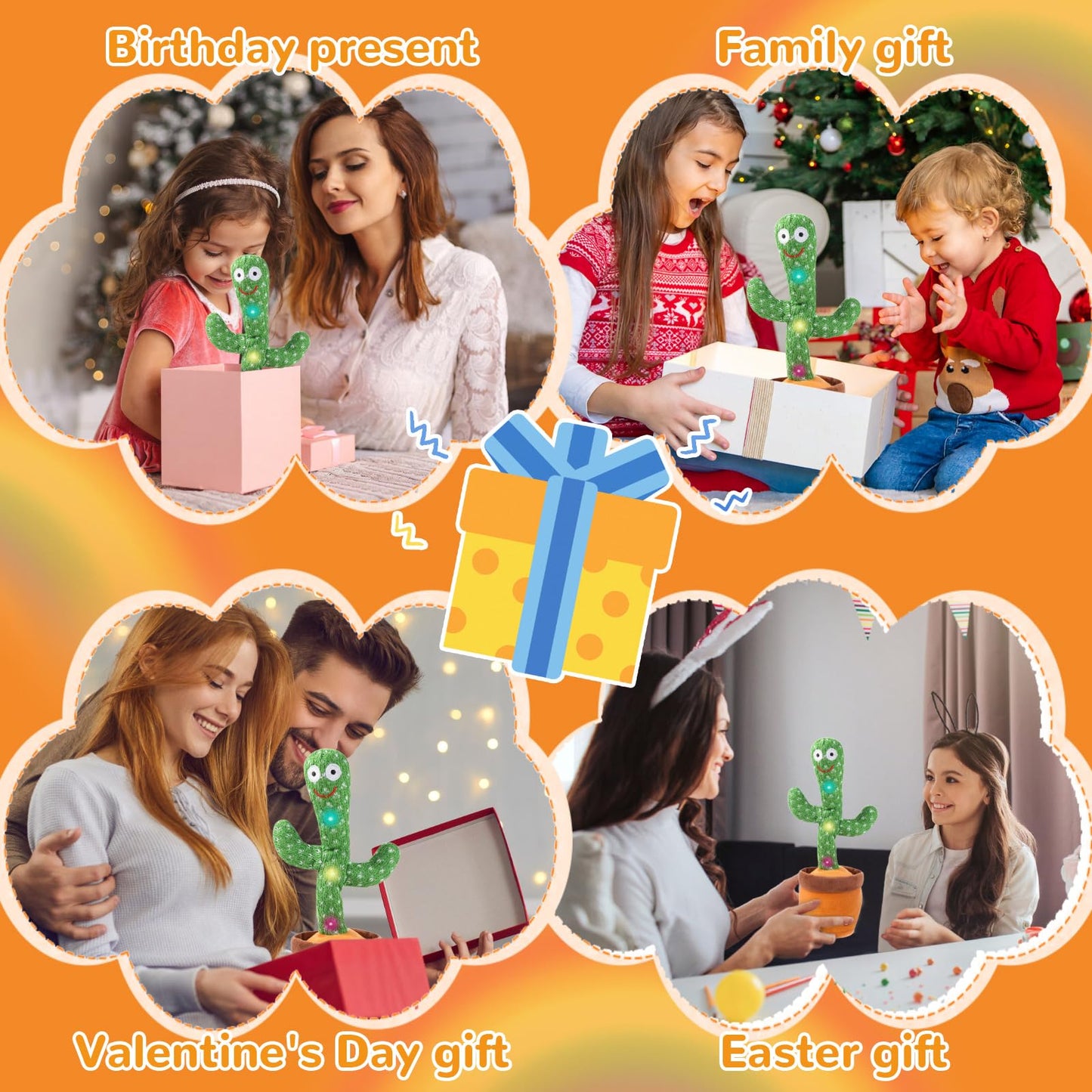 Dancing Talking Cactus Baby Toy, Singing Mimicking Cactus Toy Repeats What You Say, Tummy Time Toy Led Interactive Cactus, Baby
