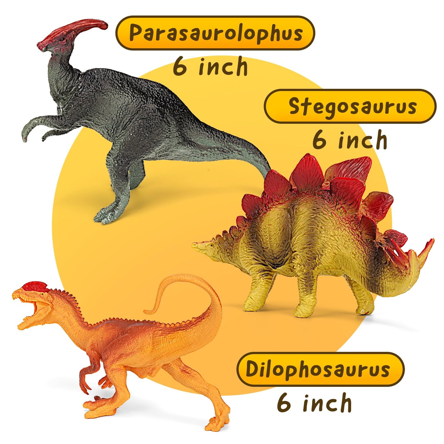 Dinosaur Toys For Kids 3-5, 8 Pcs Realistic Plastic Dinosaur Toys Set, Toddler Dinosaur Toy, 6'' To 10'' Large Dinosaurs Toys Fo