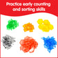 Edxeducation 22108 Transparent Pattern Blocks - Mini Jar - Plastic Pattern Blocks - Practice Sorting, Patterns, Measurement And Fractions - Sensory Play - Math Manipulative