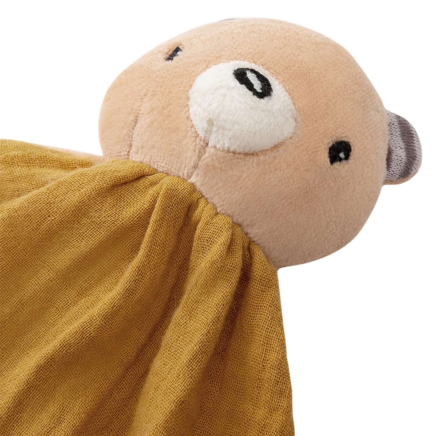 CUDDLE CORNER Organic Cotton Stuffed Animal Rattle Baby Toys, Plush Bear Cuddle Cloth and Hand Grip Ring Rattles Plush Toy Set f