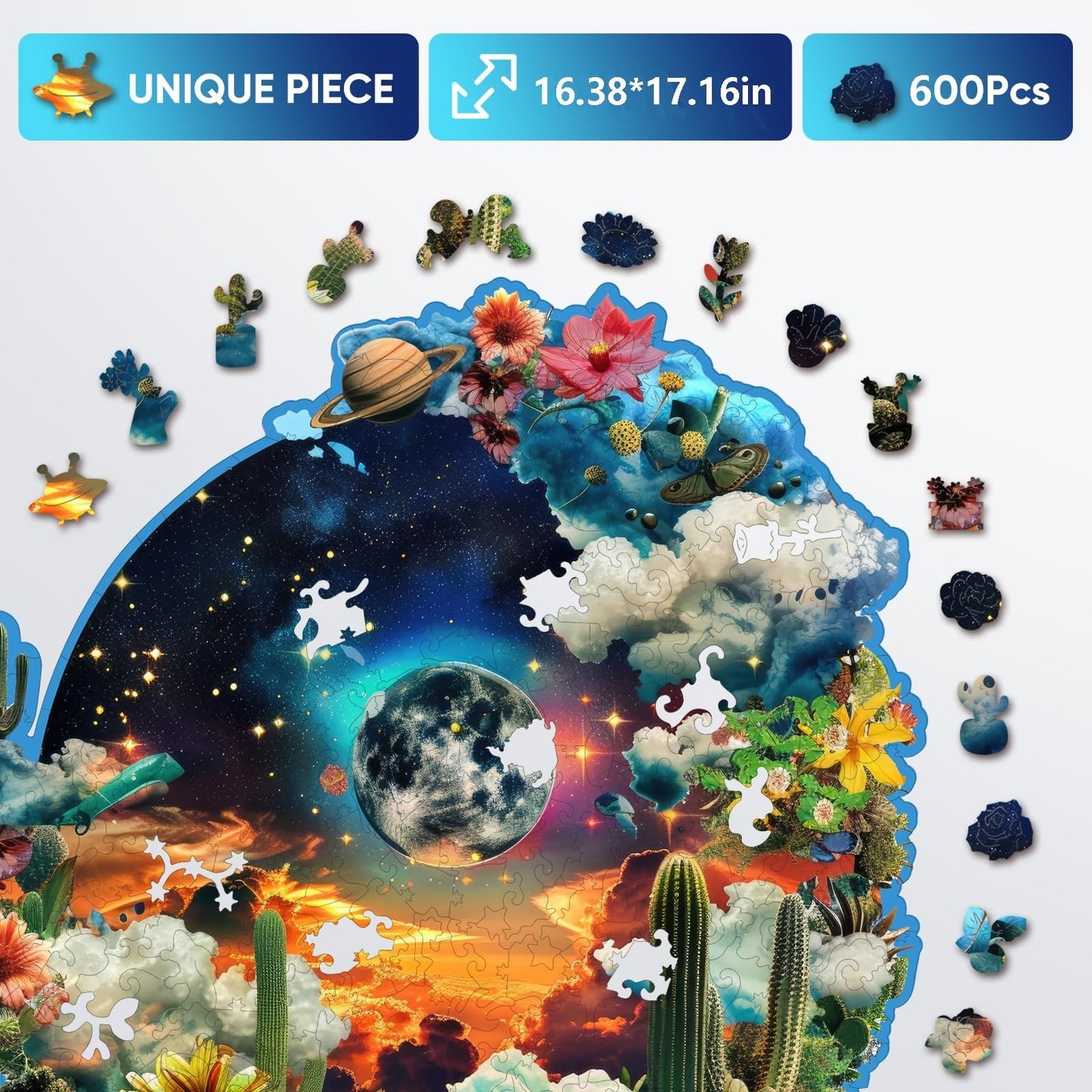 Wooden Puzzles for mature-themeds  t Garden Wooden Jigsaw Puzzles 600 Pieces  Royal  17.16 in Unique Shape Puzzle mature-themed Creative Christmas Toy Gifts for Family Game Puzzle Lovers