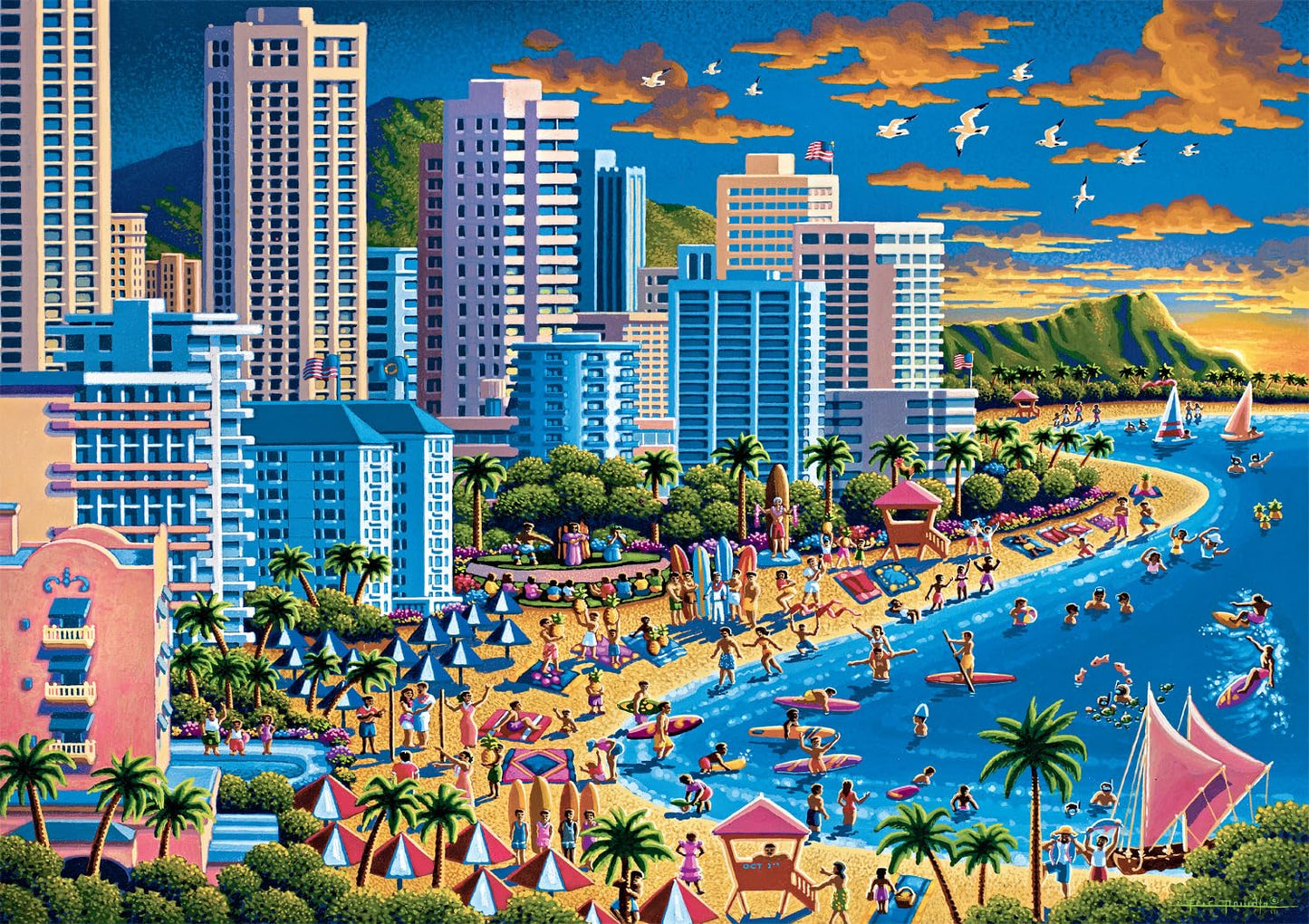 Buffalo Games  Eric Dowdle  Waikiki  300 Piece Jigsaw Puzzle for Adults Challenging Puzzle Perfect for Game Nights  Finishe
