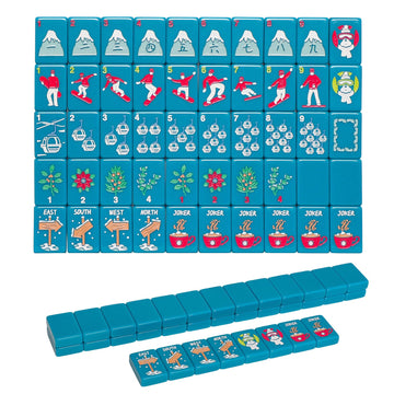 American Mahjong Tile Set with Carrying Bag and Accessories, 160 Acrylic Engraved Mahjong Tiles