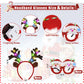 24 PCS Christmas Party Favors, Light Up Candy Cane Snowflake Tree Bulb Necklace LED Headwear Glow Eyeglasses Set for Bulk Xmas G
