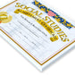Hayes Social Studies Achievement Certificates, Gold-Bordered Awards With Light Blue Marbled Design, Customizable Award For Students, Full-Color Glossy Design, 8.5' X 11' - 30 Pack