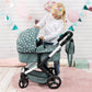 Bayer Design Dolls: Pram Xeo: Stars Green & White - Matching Handbag, Adjustable Handle, For Dolls Up To 20'', Ages 3+