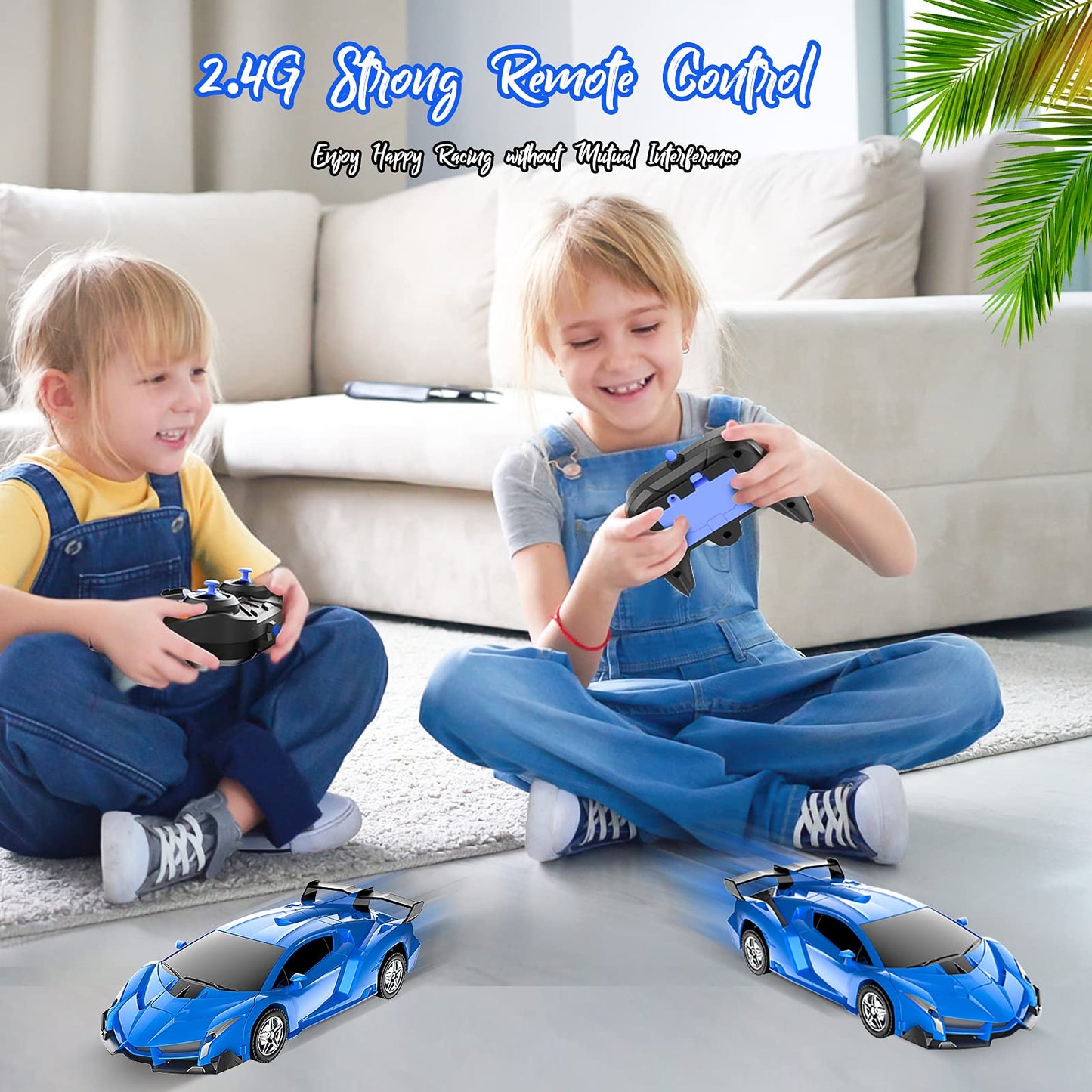 Desuccus Remote Control Car, Transform Robot RC Car for Kids, 2.4Ghz 1:18 Scale Model Racing Car with One-Button Deformation, 36
