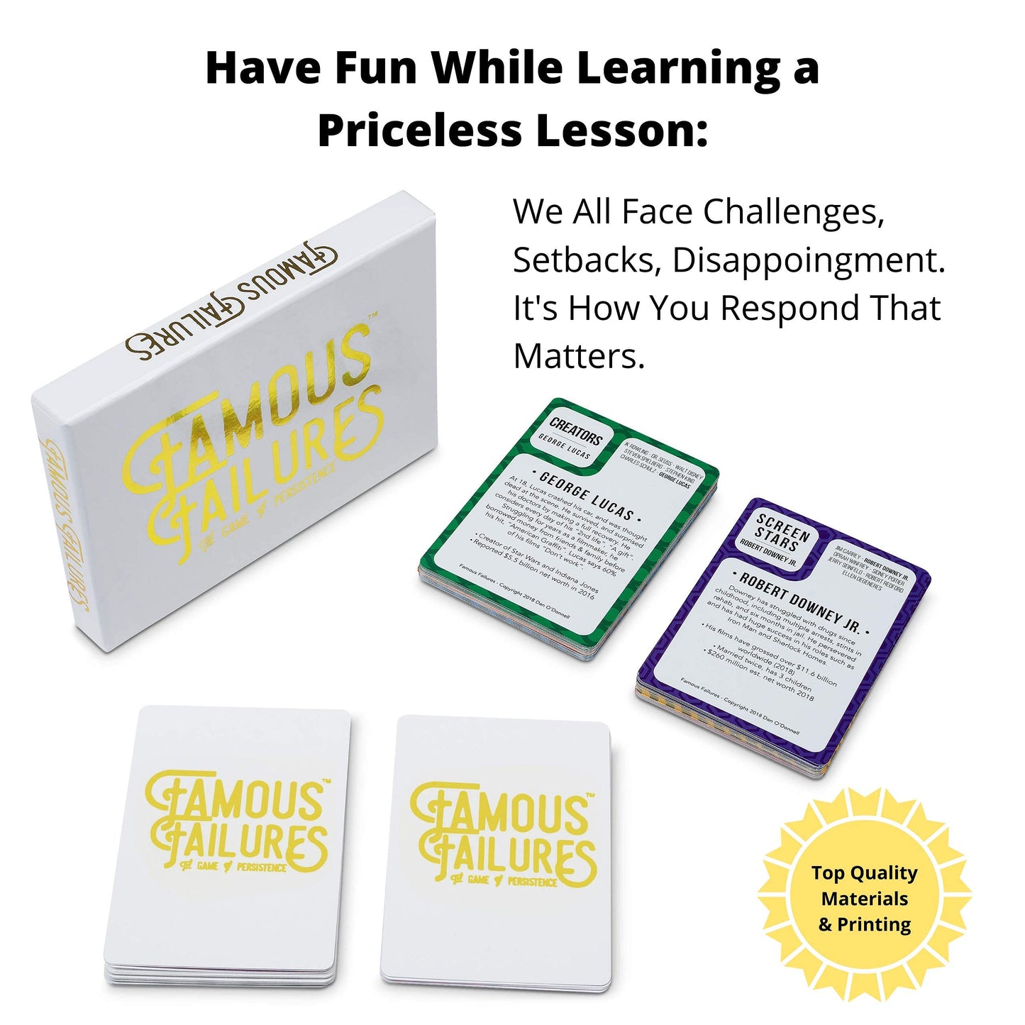 Better Me Famous Failures Card Game - Educational Game About Success And Resilience, Fun Family Activity For Game Night, Ideal For Teens
