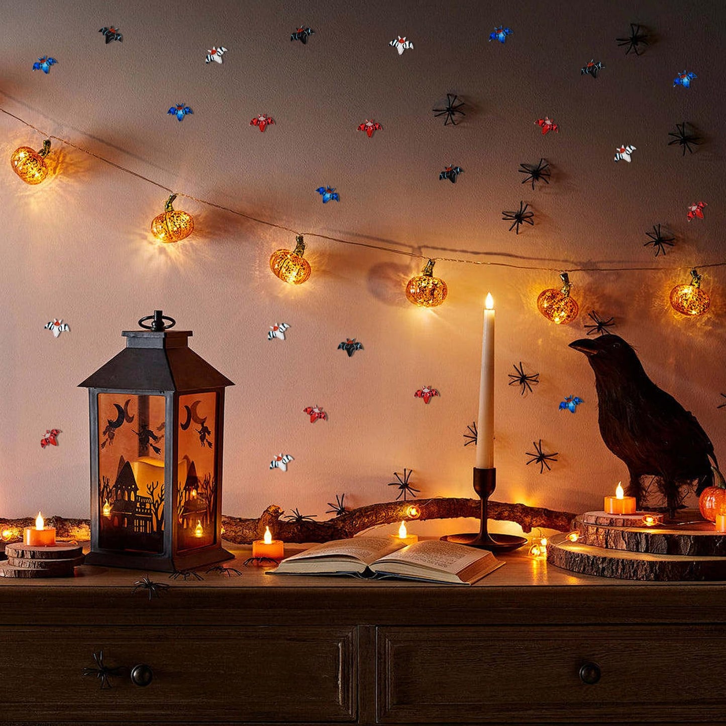 100Pcs Miniature Bats For Crafts Dollhouse Cute Halloween Decor Mini Bats Decor Miniature Things For Fairy Garden Dollhouse Micr