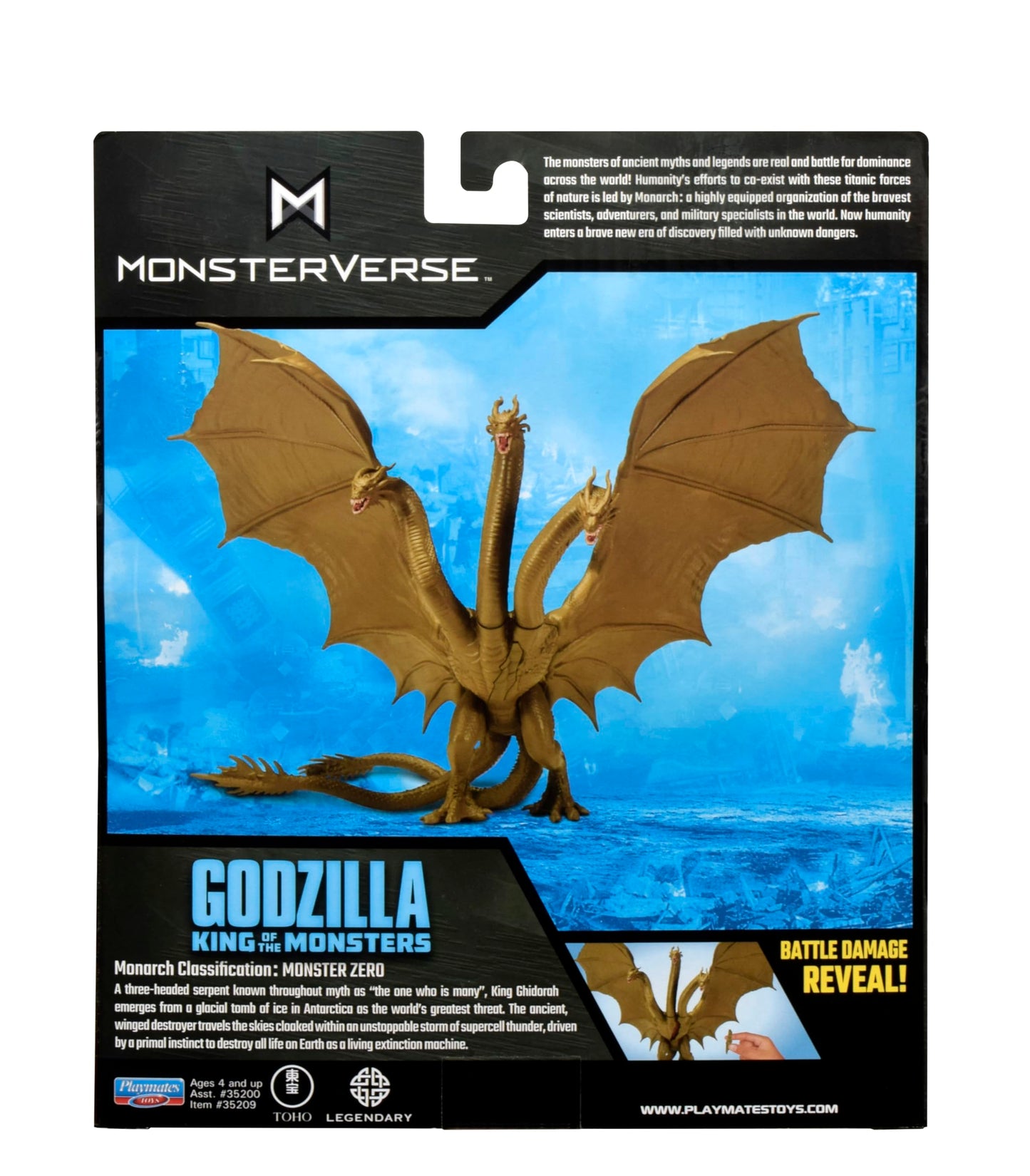 PlayMates Godzilla King of Monsters Monsterverse 6 Inch Action Figure Basic Series - King Ghidorah