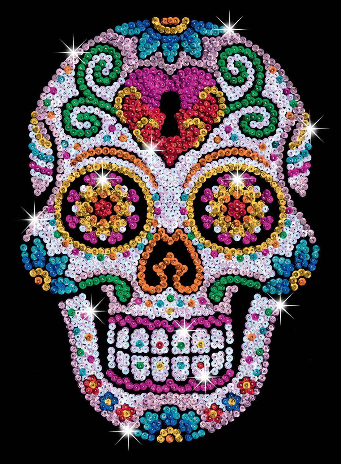 Sequin Art Sugar Skull Sparkling Arts and Crafts Picture Kit; Creative Crafts for Adults and Kids