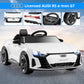 Infans 12V Kids Ride On Car, Licensed Audi Rs E-Tron Gt Electric Vehicle With Remote Control, Toddlers Battery Powered Toy With 4 Wheels Suspension, Led Headlight, Music, Mp3, Usb, Tf Port (White)