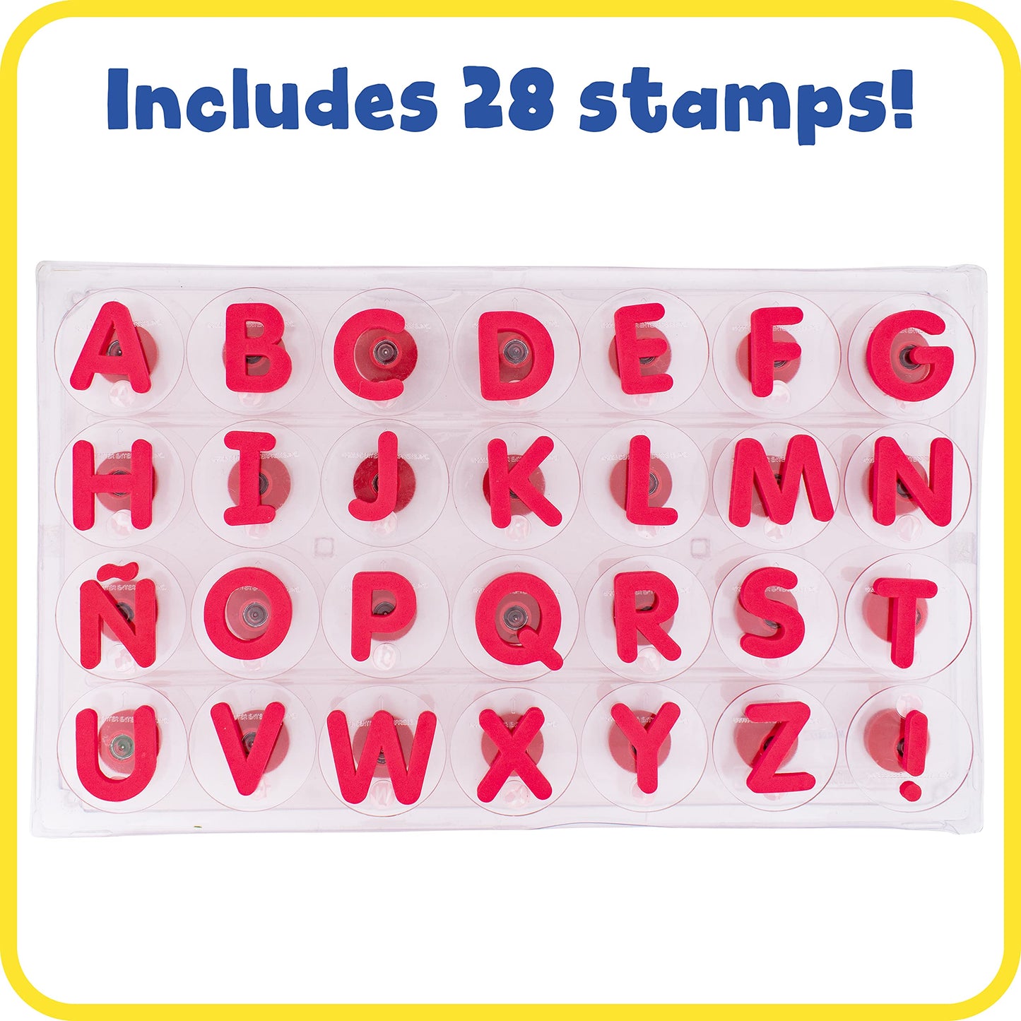 READY 2 LEARN Giant Stampers - Alphabet - Uppercase - Set of 28 - Easy to Hold Foam Stamps for Kids - Arts and Crafts Stamps for