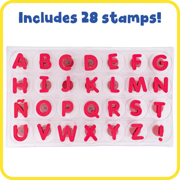 READY 2 LEARN Giant Stampers - Alphabet - Uppercase - Set of 28 - Easy to Hold Foam Stamps for Kids - Arts and Crafts Stamps for
