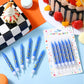 Conelist 12 Pcs Blue with Gold Ring Print Themed Birthday Candles Blue Golden Cartoon Characters Candle Cake Topper for Boys Gir